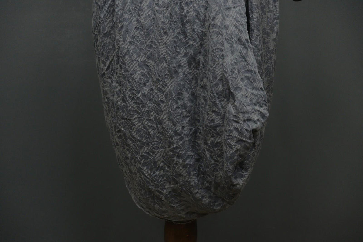 HIGH USE Gray Floral Cotton Sleeveless Sweetheart Neck 3/4 Zip Shift Dress Sz 38