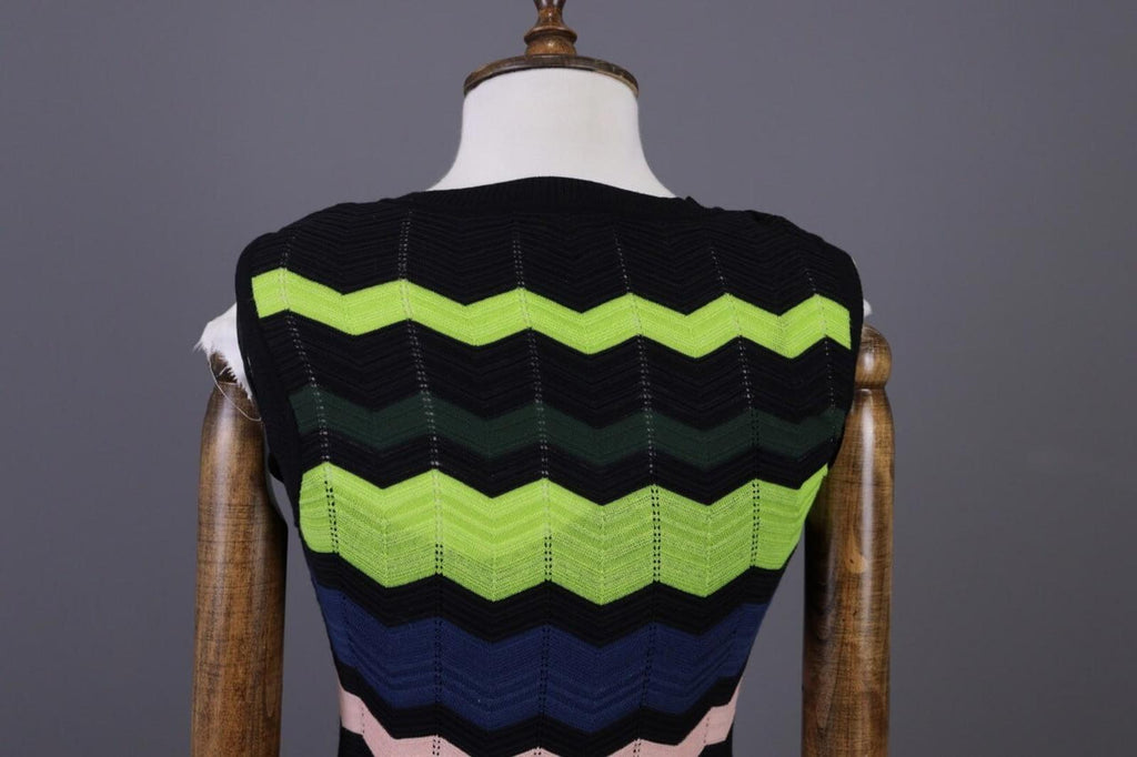 MISSONI Multicolor Striped Sleeveless Knit Bodycon Dress – Size 38