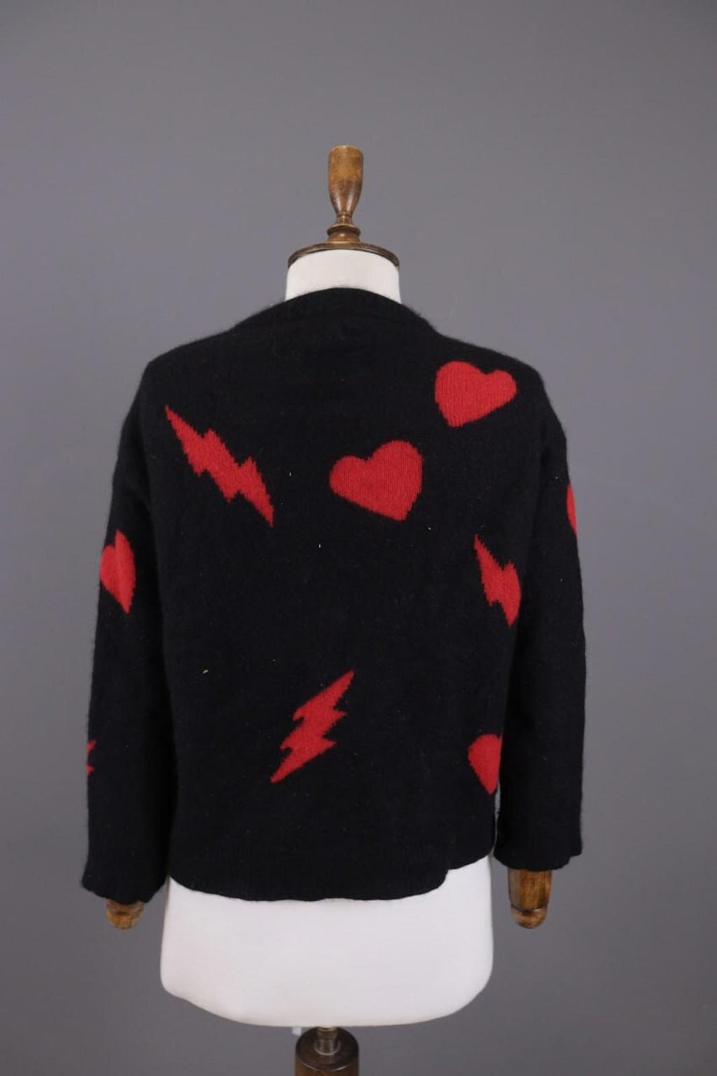 ZADIG & VOLTAIRE MARCUS BIS Black Printed Cashmere Knit Sweater – Size M