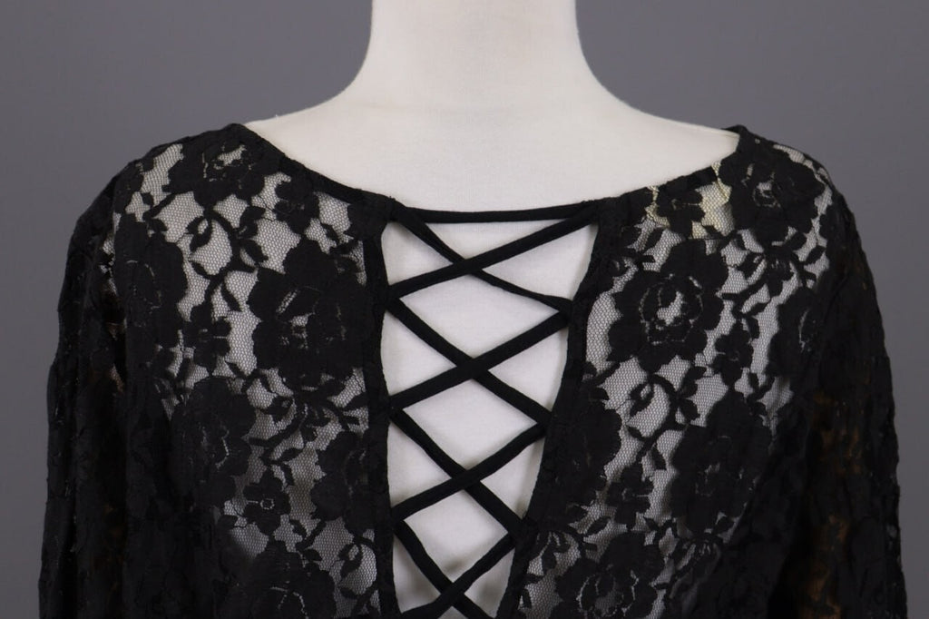 Denim & Supply Ralph Lauren Black Mesh Floral Blouse Top – Size XL
