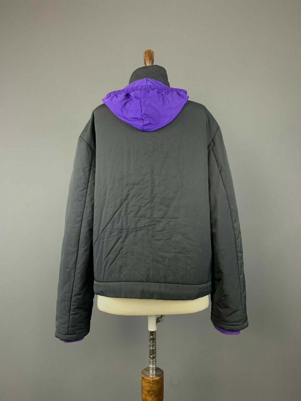 Versace Jeans Couture Black Full Zip Hooded Nylon Jacket – Women's XL