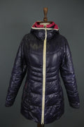 KJUS Purple Long Sleeve Mock Neck Zip Pocket Full Zip Hooded Puffer Jacket Sz S
