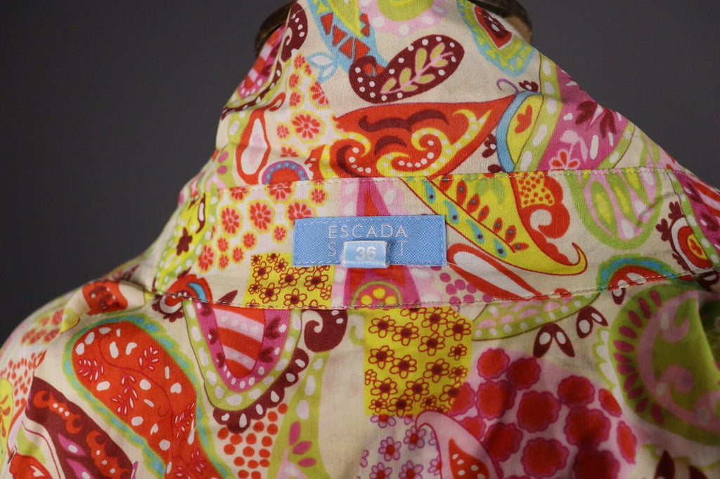 ESCADA SPORT Multicolor Jacquard Paisley Long Sleeve Blouse Shirt – Size 36