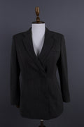 Max Mara Gray Wool Double Breasted Two Button Blazer Jacket – Size 40 / S