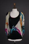 CUSTO BARCELONA Multicolor Abstract Silk Lagenlook Long Sleeve Top Shirt – Size 2