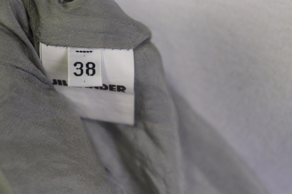 JIL SANDER Gray Plaid 100% Linen Three Button Blazer Jacket – Size 38