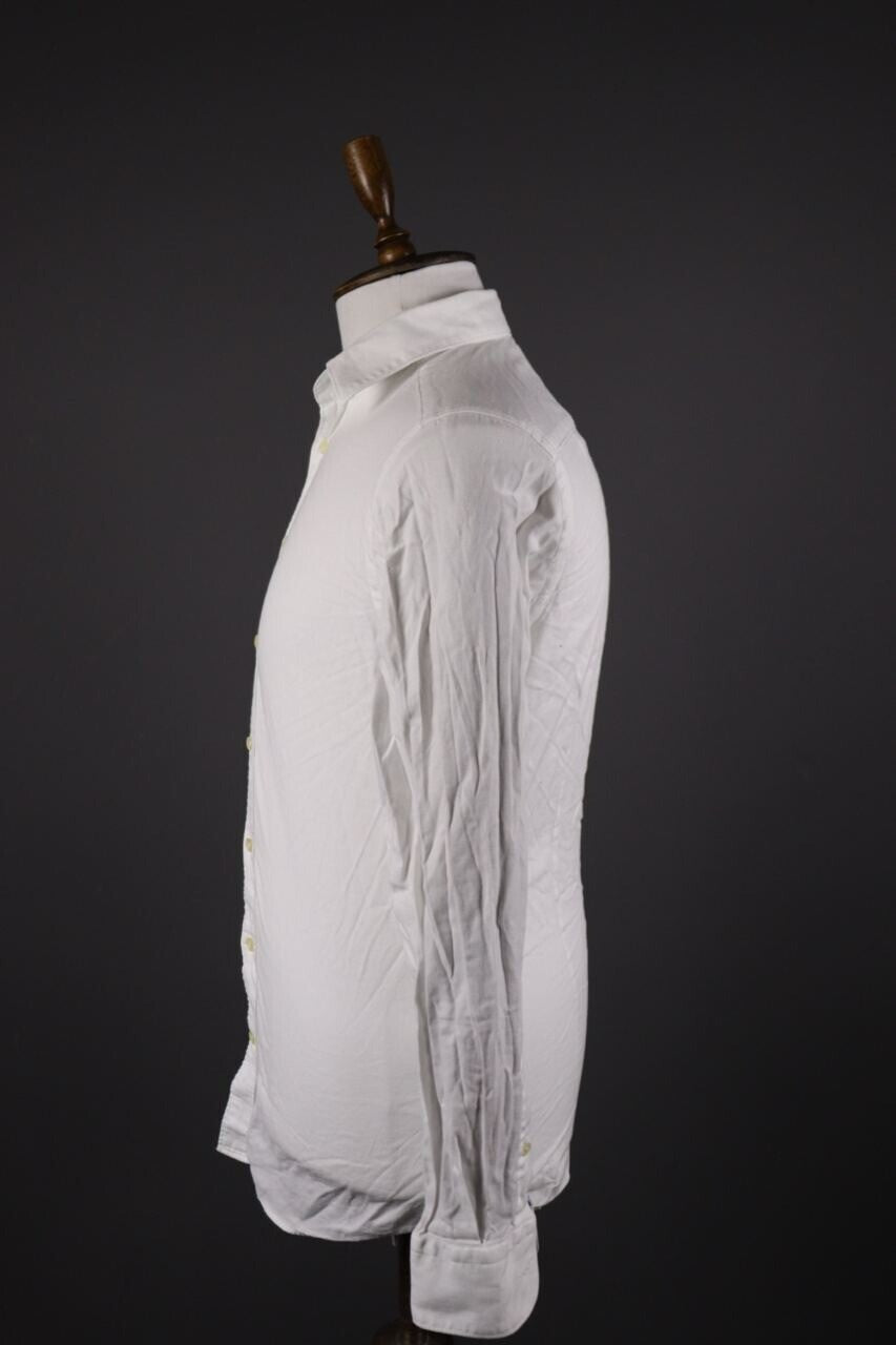 Hackett London Slim Fit White Luxury Long Sleeve Button Down Shirt – Size S