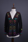 IVKO Black Intarsia Pattern Wool Floral Knit Sweater – Size 40 / S