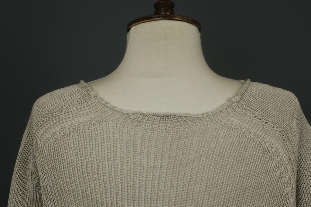 TRANSIT PAR SUCH Tan Open Knit Long Sleeve Round Neck Pullover Sweater – Size 1