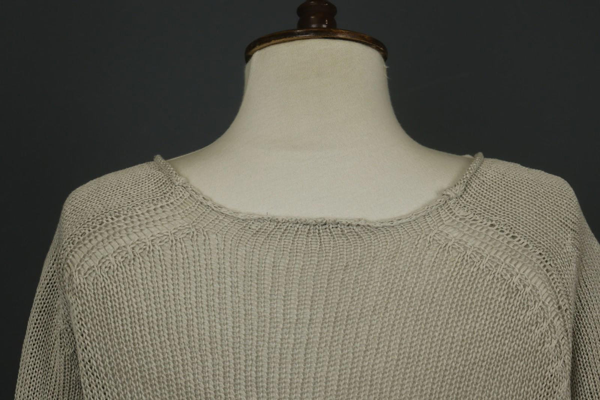 TRANSIT PAR SUCH Tan Open Knit Long Sleeve Round Neck Pullover Sweater – Size 1