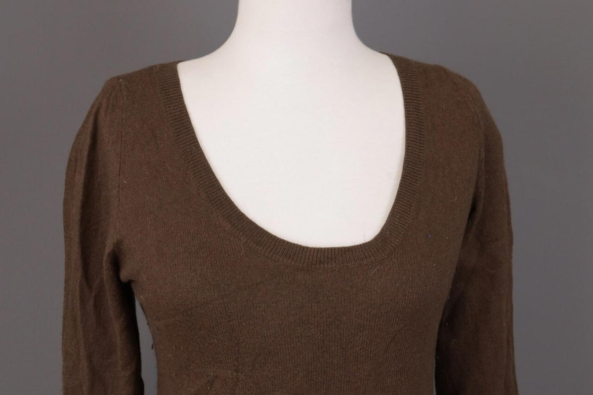 GUCCI Brown Knit Scoop Neck Sweater – Size L