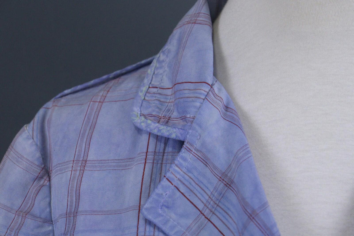 BNWT GALLIANO Blue Check Three Button Blazer Jacket – Size 26 / 40