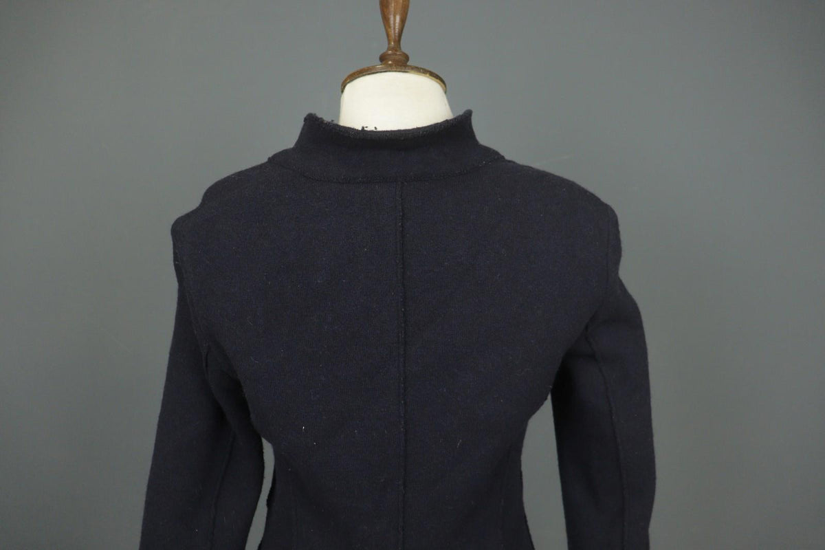 BARENA Black Knit Long Sleeve Patch Pocket Button Front Blazer Jacket – Size 42