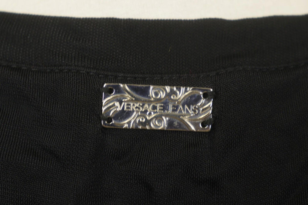 VERSACE JEANS Black 100% Viscose Stretch Beaded Scoop Neck Shift Dress – Size 36