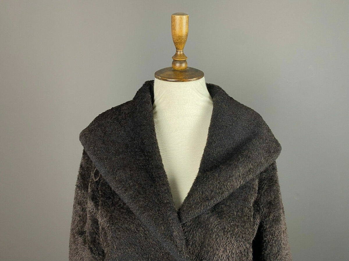 Max Mara Brown Alpaca Wool Oversized Hooded Over Coat – Women's US 8 GB 10