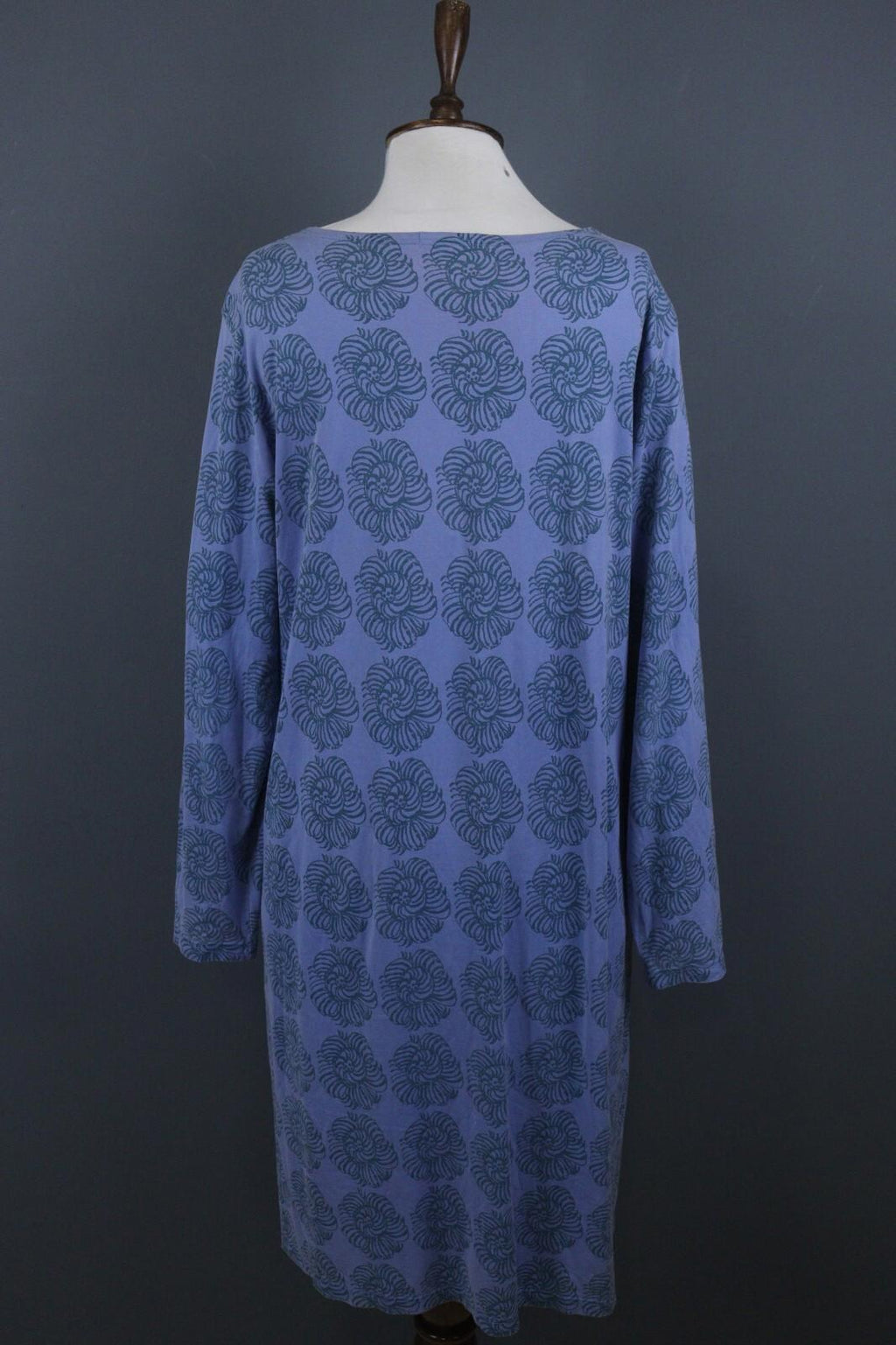 MARIMEKKO Blue Geometric Pattern Long Sleeve Long Maxi Dress – Size XL