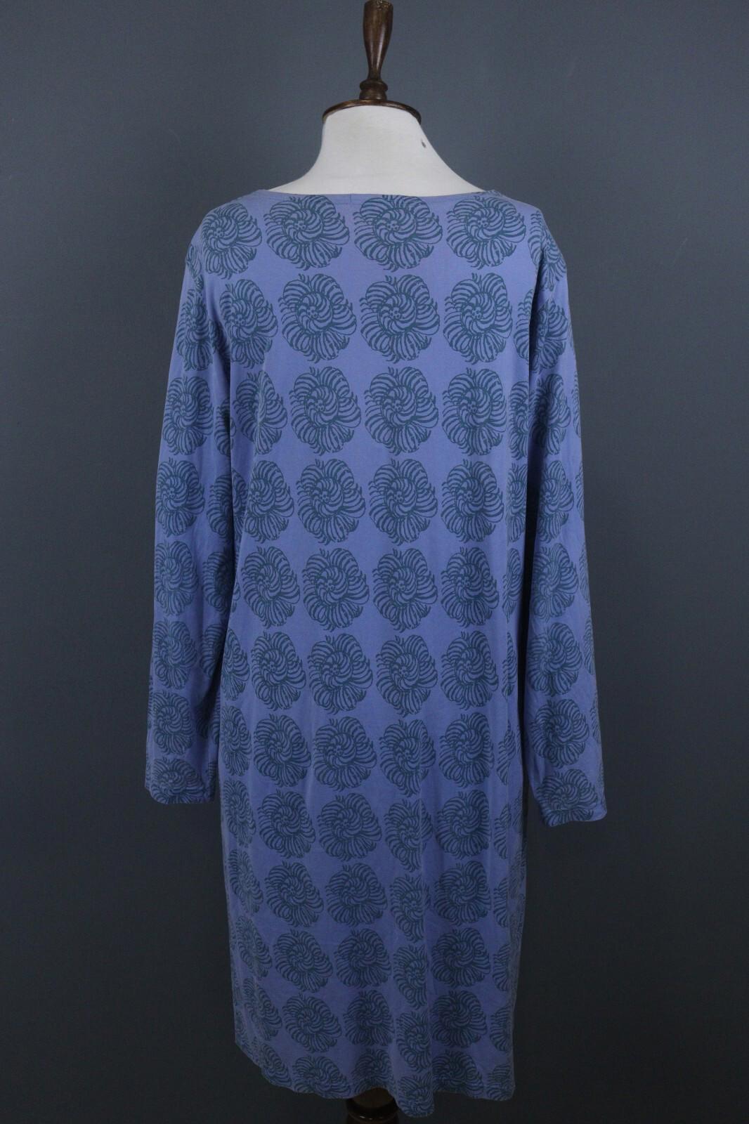 MARIMEKKO Blue Geometric Pattern Long Sleeve Long Maxi Dress – Size XL