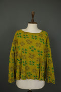 GUDRUN SJODEN Multi Floral 100% Viscose Boat Neck Pullover Blouse Top – Size XL