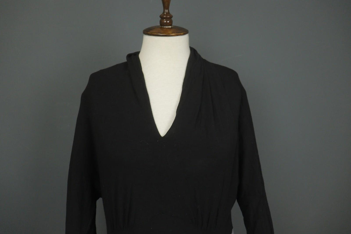 MARIMEKKO RITVA FALLA Black Gray Viscose Knitted Casual Long Sleeve Dress M/L
