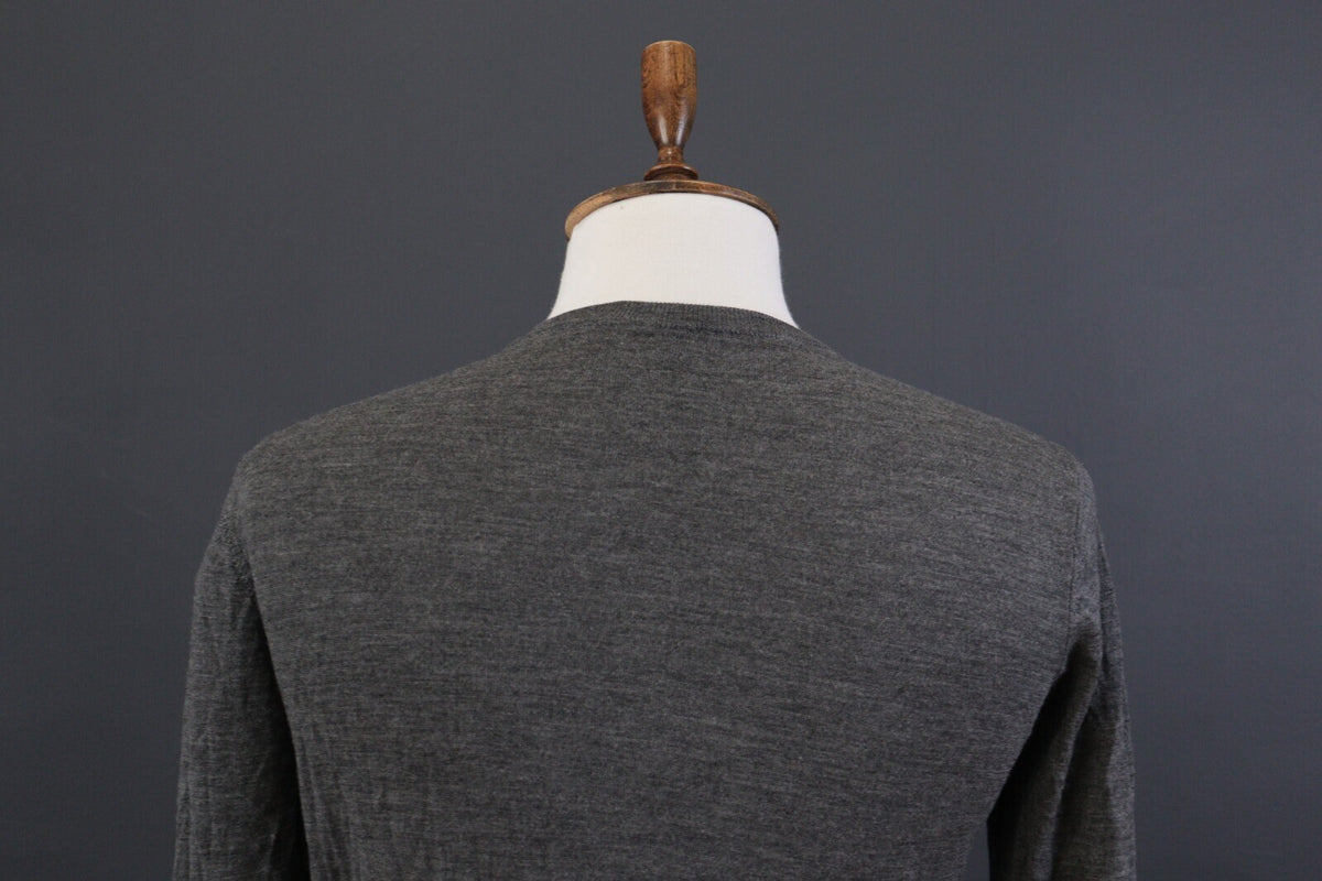 Nudie Jeans Co Gray V-Neck Classic Men's Cardigan Sweater – Size L
