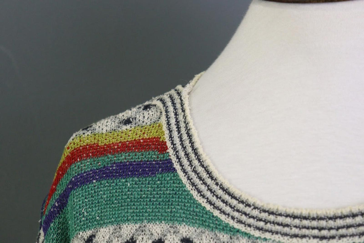 MISSONI SPORT Multi Striped Cotton Knitted Long Sleeve Pullover Sweater – Size 44