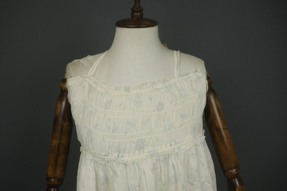 RALPH LAUREN Denim & Supply White Floral Spaghetti Strap Smocked Dress Sz XL
