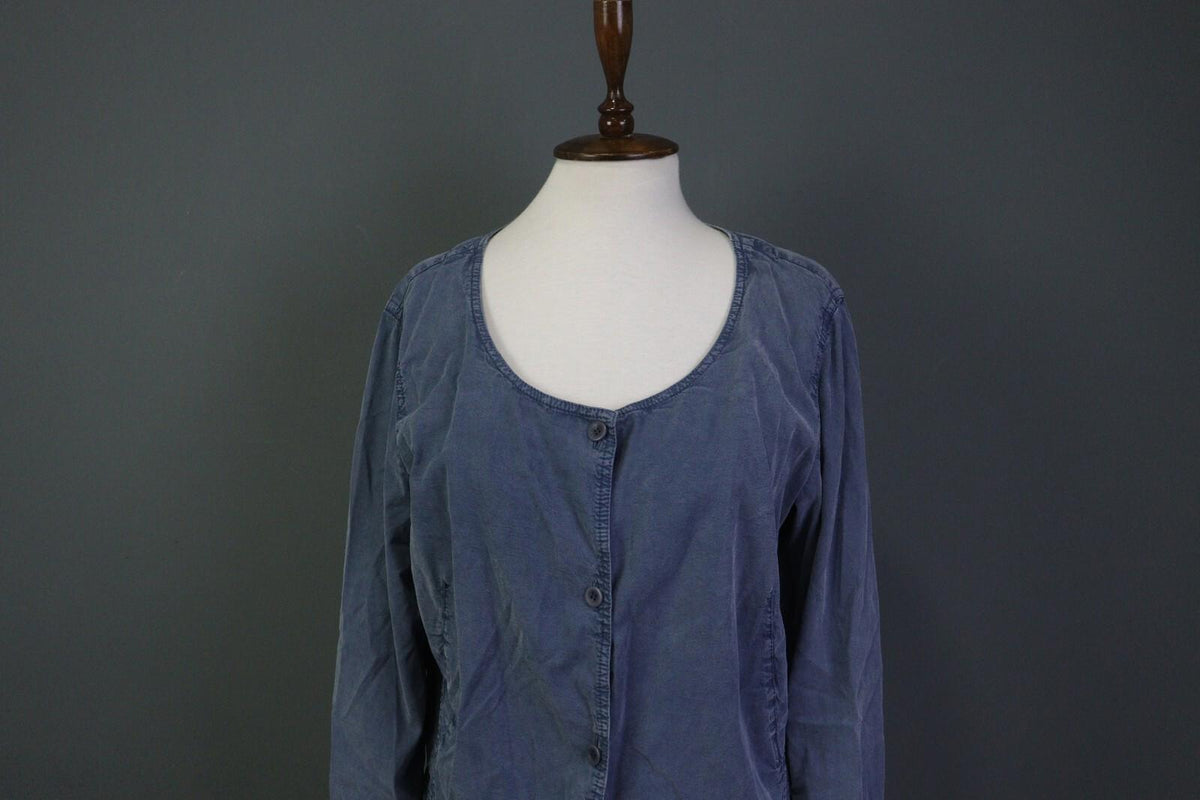 OSKA Regular Blue Long Sleeve Button Down Top Blouse Shirt – Size 3