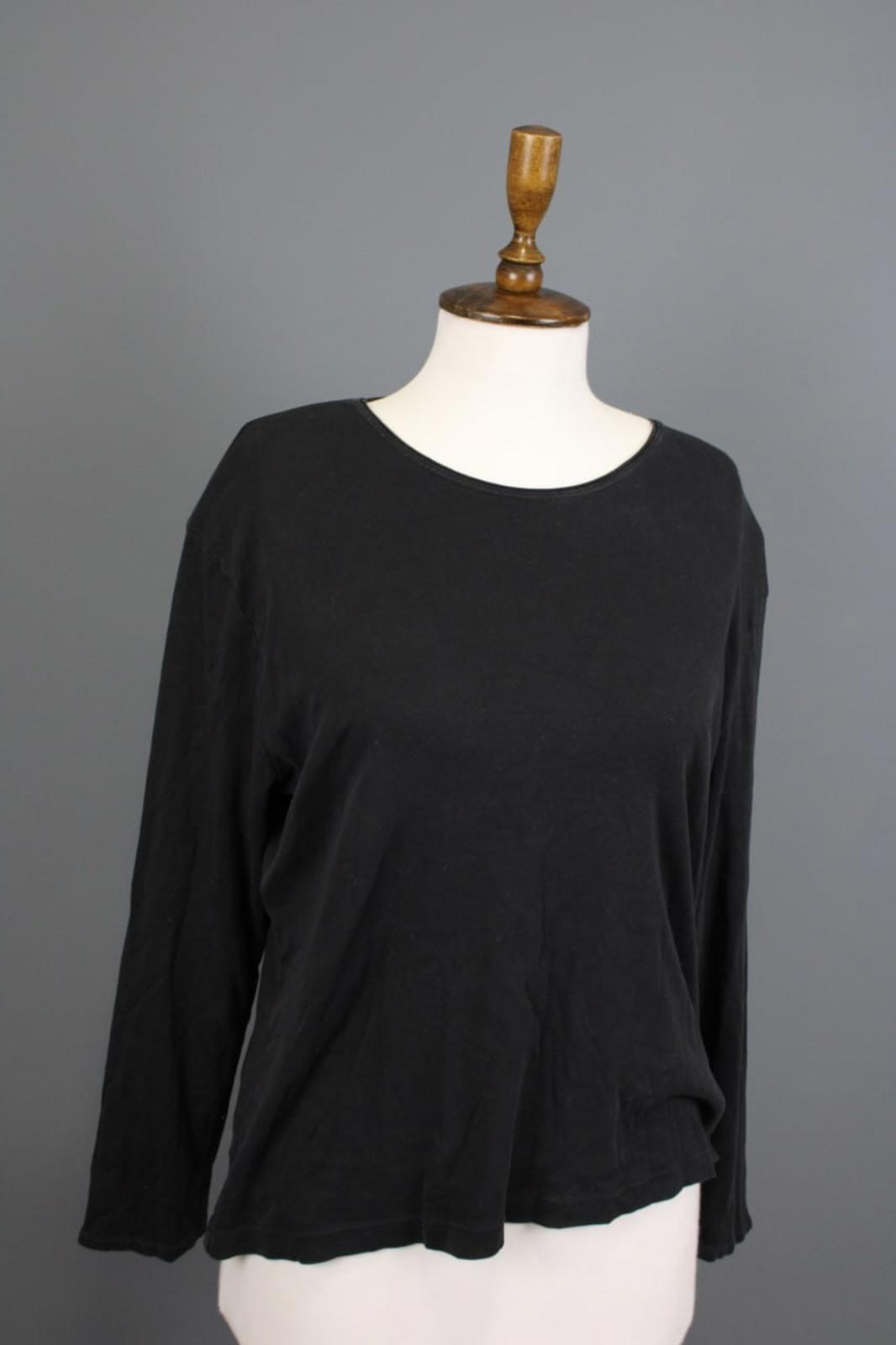 OSKA Black Stretch Round Neck Casual Long Sleeve Pullover Blouse Top – Size 5