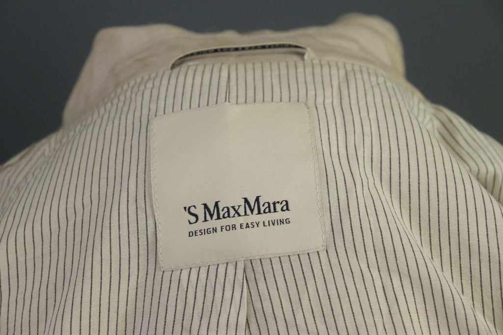 'S MAX MARA White Cotton Ramie Overcoat Coat Jacket – Size 12