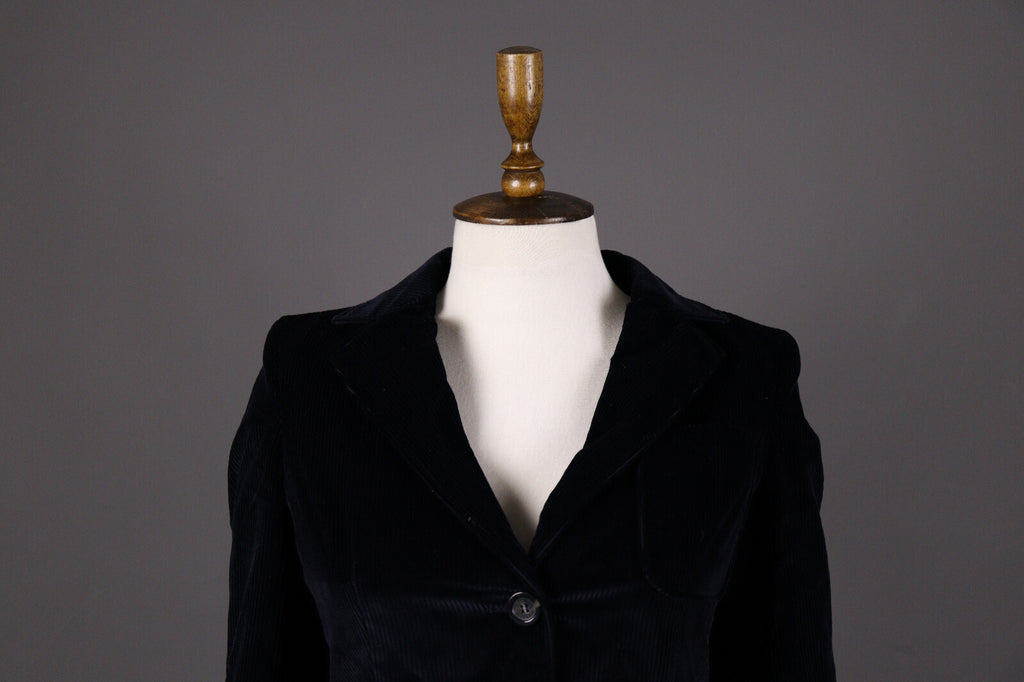 Weekend Max Mara Black Corduroy Two Button Blazer Jacket – Size I 38 / GB 6