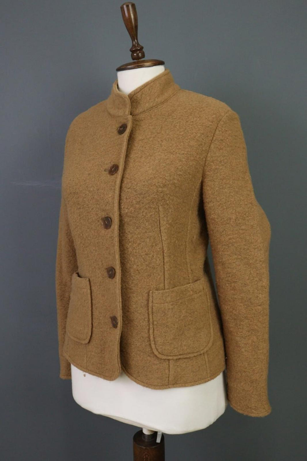 EMILY VAN DEN BERGH Brown Wool Knit Button Blazer Cardigan – Size 40