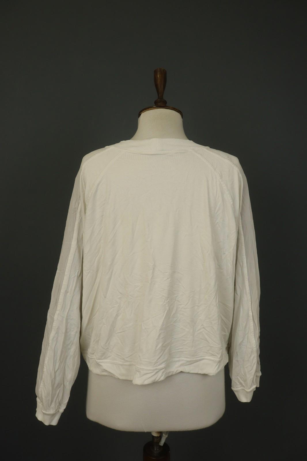 TRANSIT PAR SUCH White Raglan Sleeve Ribbed Hem Crew Neck Pullover Sweater Sz 3