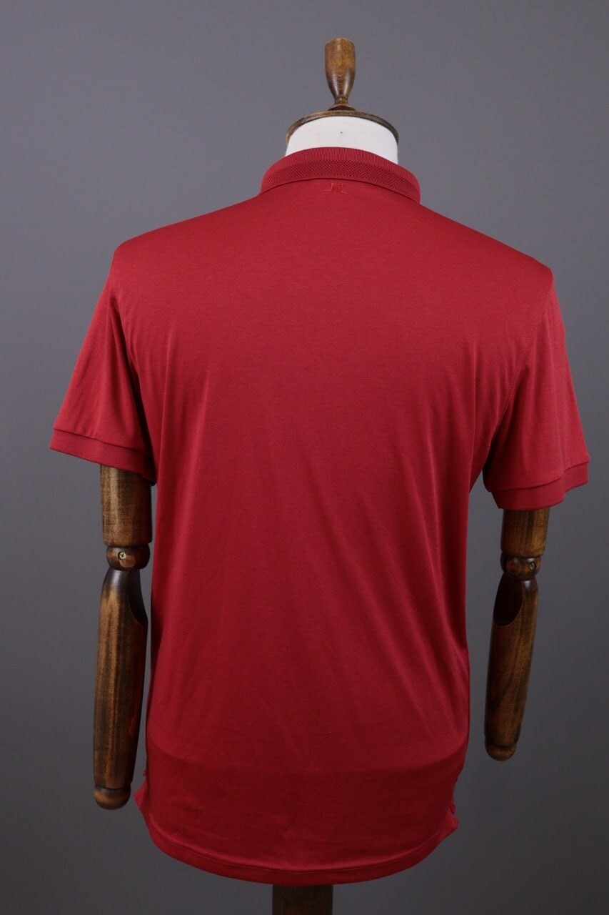 J.Lindeberg Regular Fit Sport Red Short Sleeve Polo Shirt – Size L