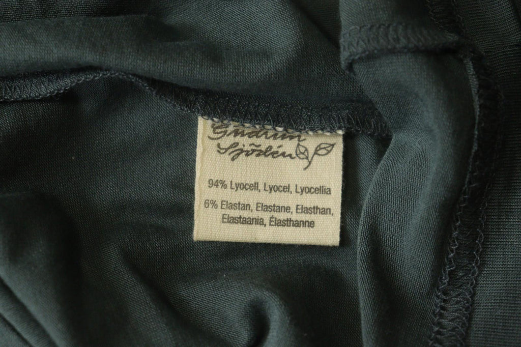 GUDRUN SJODEN Green Lyocell Slim Fit Round Neck Pullover Blouse Top – Size M