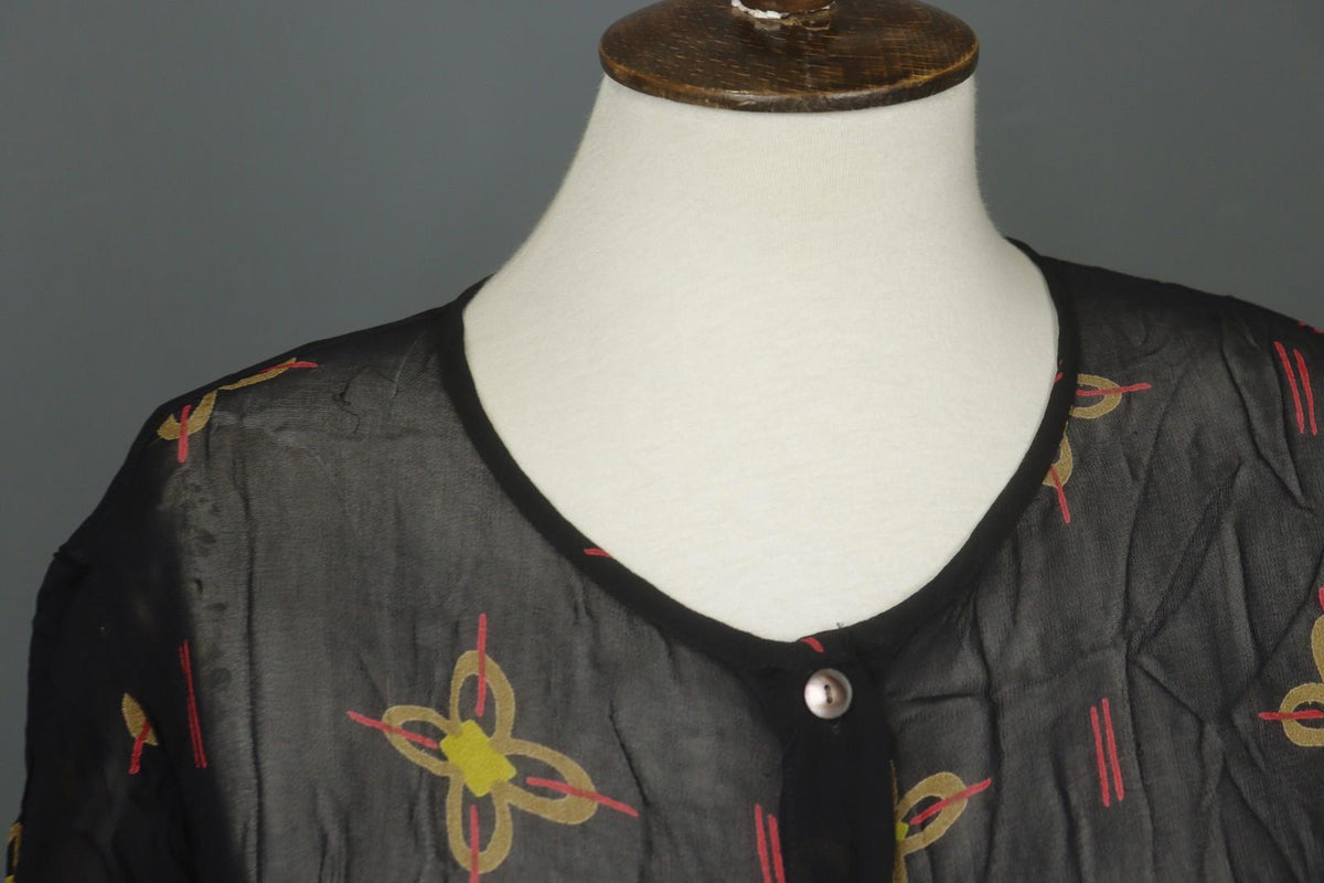 GUDRUN SJÖDEN Multi Floral Viscose Long Sleeve Button Front Shirt Dress – Size M