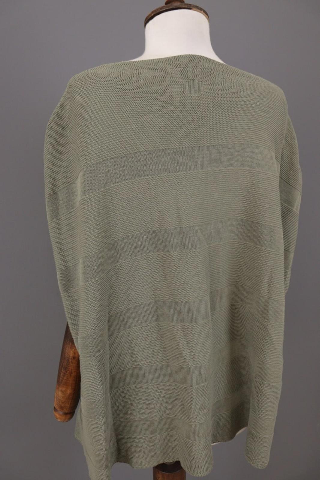 OSKA Green Knit Lagenlook Relaxed Sleeveless Poncho Sweater S