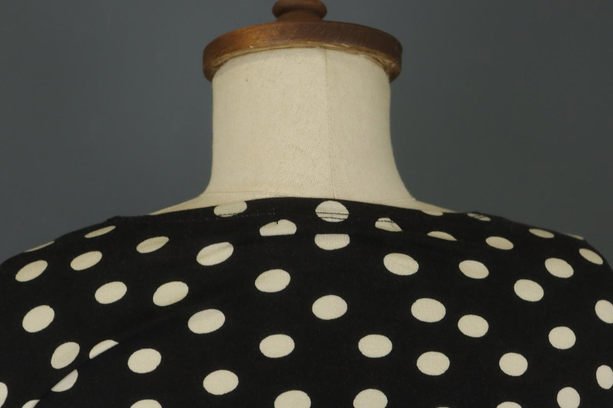 GUDRUN SJODEN White Black Polka Dot Modal Long Sleeve Pullover Blouse Top – Size L