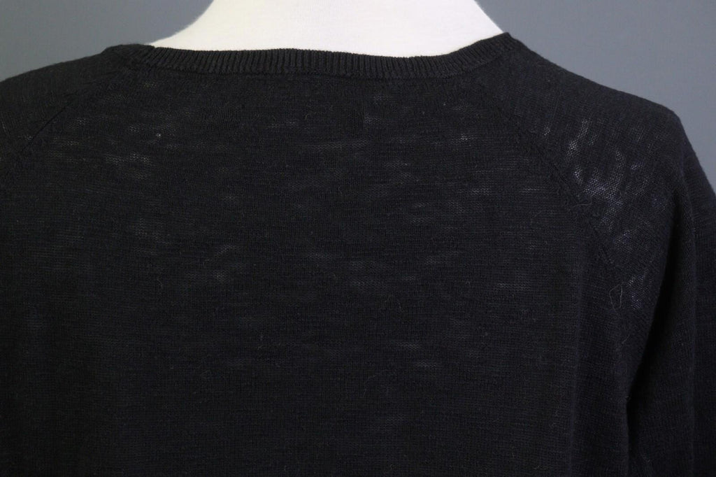 GUDRUN SJODEN Black A-Line Linen 3/4 Sleeve Short Knee Length Dress – Size M