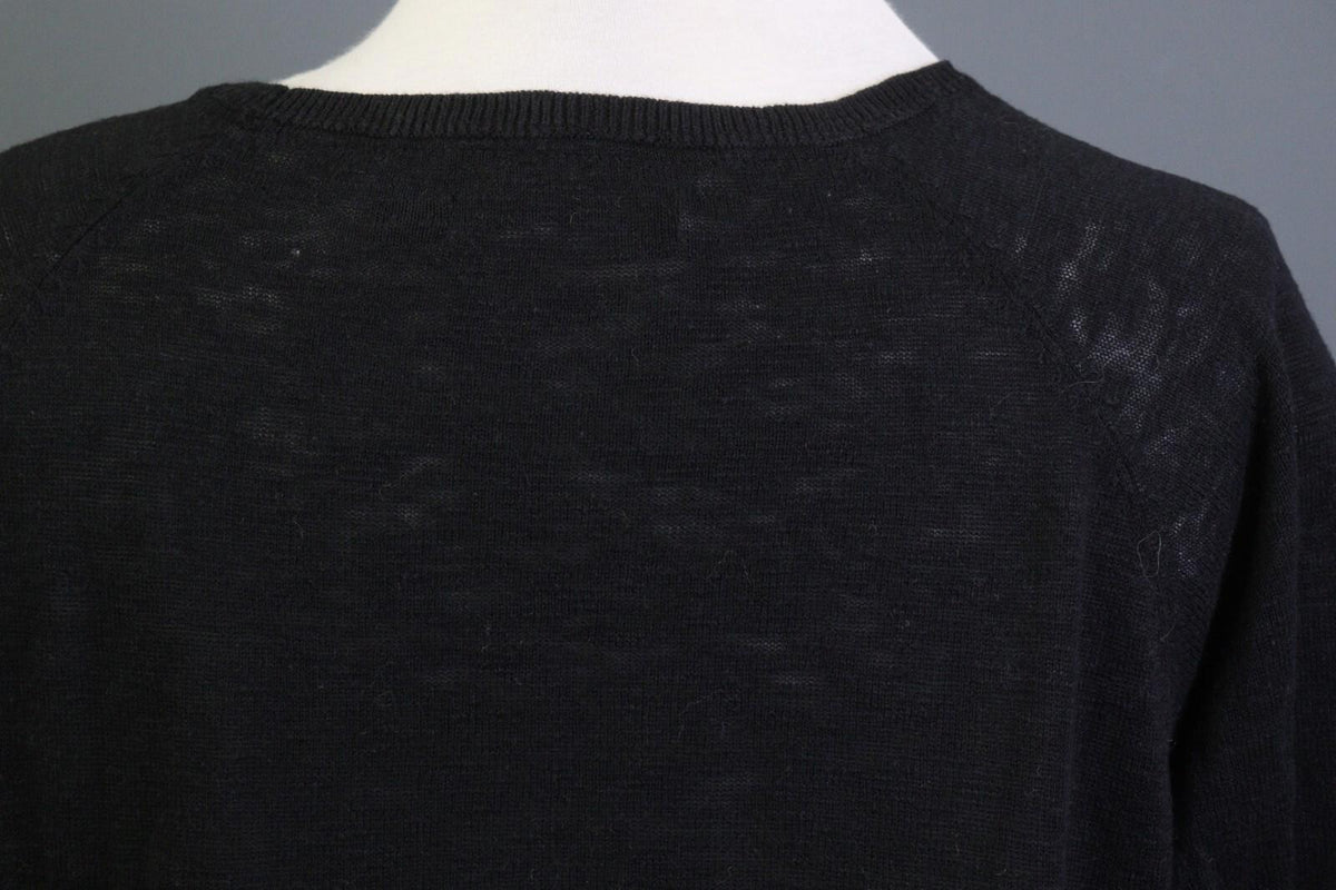GUDRUN SJODEN Black A-Line Linen 3/4 Sleeve Short Knee Length Dress – Size M