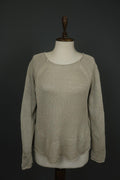 TRANSIT PAR SUCH Tan Open Knit Long Sleeve Round Neck Pullover Sweater – Size 1