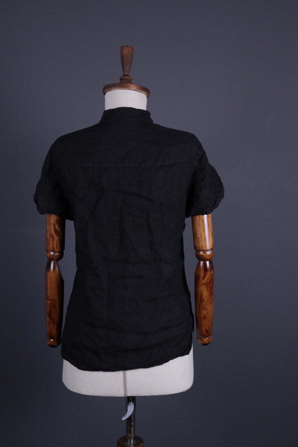 BARENA Black Linen Short Sleeve Blouse Shirt – Size 40 / M