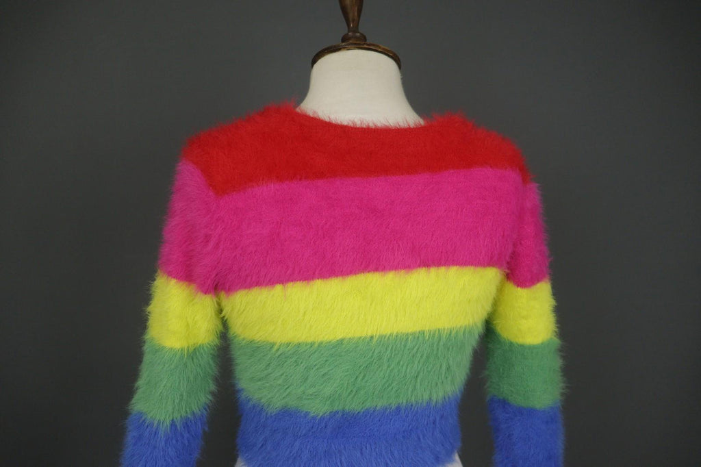 Elder Statesman Colorful 100% Cashmere V-Neck Button Front Cardigan Sweater Sz S