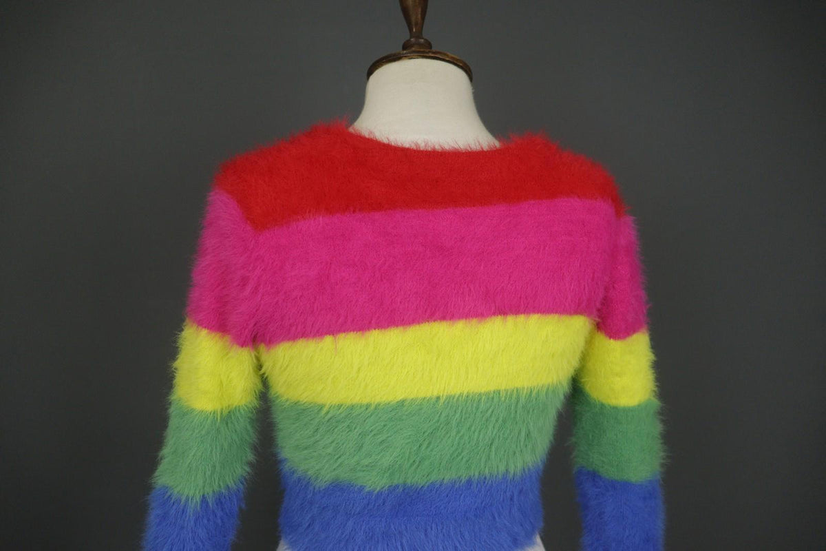 Elder Statesman Colorful 100% Cashmere V-Neck Button Front Cardigan Sweater Sz S