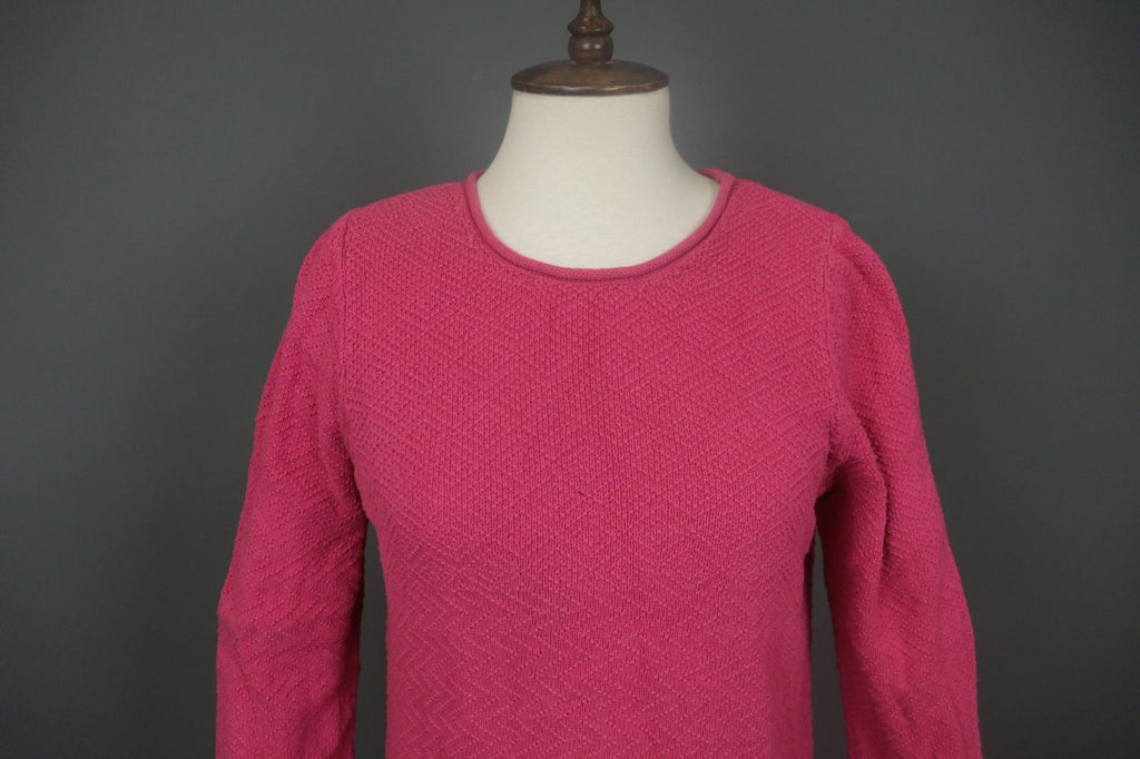 GUDRUN SJODEN Pink Cotton Knitted Long Sleeve Round Neck Pullover Sweater – Size S