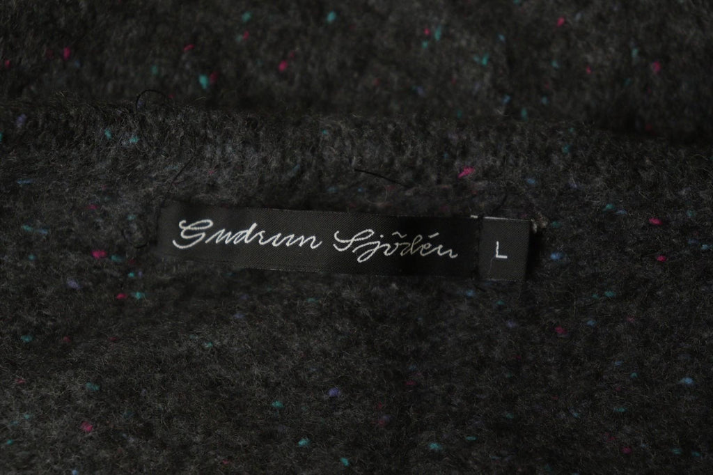 GUDRUN SJODEN Charcoal Gray Wool Sleeveless Button Front Cardigan Sweater – Size L