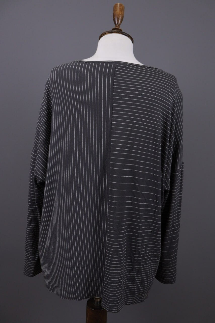 Oska Brown Striped Relaxed Lagenlook Tunic Dress – Size 2