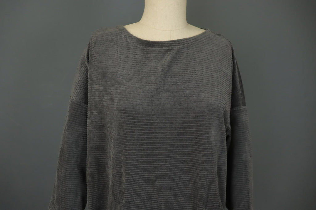 GUDRUN SJODEN Gray Cotton Long Sleeve Crew Neck Pullover Sweater – Size M