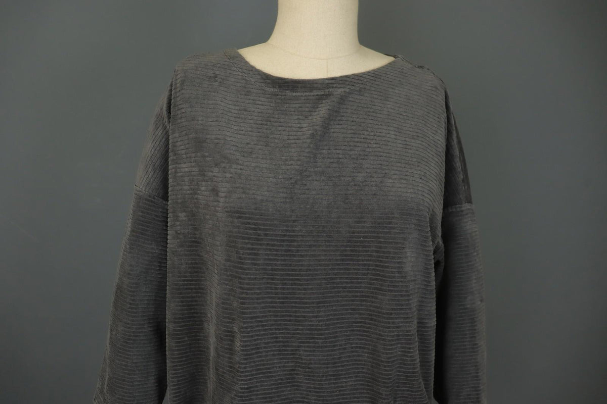GUDRUN SJODEN Gray Cotton Long Sleeve Crew Neck Pullover Sweater – Size M