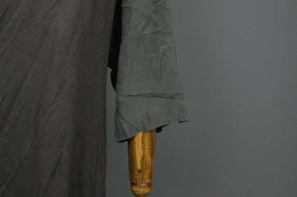 GUDRUN SJODEN Gray Linen Blend Round Neck Asymmetrical Hem Sweater Dress – Size XL