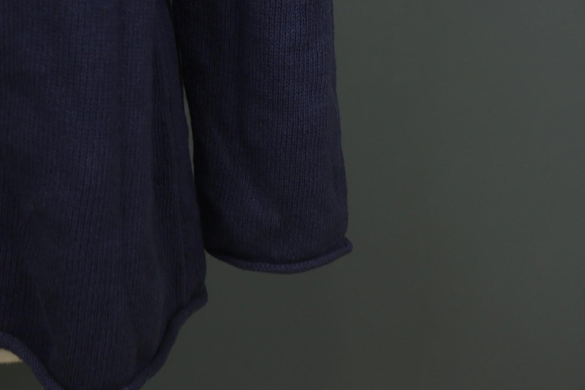 GUDRUN SJODEN Blue Cotton Knitted Long Sleeve Round Neck Pullover Sweater – Size M